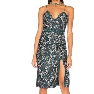 Stylestalker x Revolve lace overlay midi dress